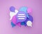 3d Minimal chat conversation concept. Group Speech bubble chat icon isolated on pink background. Message creative social media