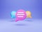 3d Minimal chat conversation concept. three Speech bubble chat icon isolated on blue background. Message creative social media