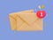 3d minimal love message. valentine\\\'s composition. A romantic message. envelope with a love notification.