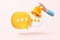 3D minimal notification bell icon with bubble speech floating around on pastel background. new alert concept for social media