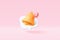 3D minimal notification bell icon with color objects floating around on pastel background. new alert concept for social media