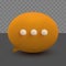 3D Minimal orange chat bubbles on transparent background