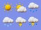 3d minimal Weather forecast concept. weather forecast icons set.