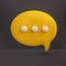 3D Minimal yellow chat bubbles on white background. concept of social media messages. 3d render illustration cartoon style