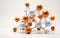 A 3D minimalistic representation of a burnt ammonia molecule, Generative Ai