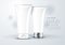 3d mock up illustration of white blank tube with silver lid