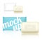 3D Mock up Realistic Soap Bar Cosmetic Packaging Paper Wrap or Plastic Pack for Advertising Design Background Illustration