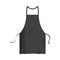 3D mockup of black chef textile apron, realistic vector illustration isolated.