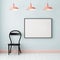 3d. mockup hipster interior with posters and chair