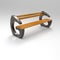 3d model bench Parkbank Beton weiss 099 eiche 6