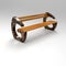 3d model bench Parkbank-Beton-weiss-099-eiche marble dark brown