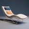 3d Model Of Chaise Lounge In Light Navy And Light Amber