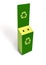 3D model of empty green recycle bin Battery recycling