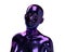 3D model. Female torso of purple chameleon color on a white background.