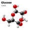 3D model of glucose molecule