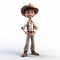 3d Model Of Indiana Jones In Childlike Illustration Style