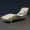 3d Model Of Lounge Chair By Eric Lefebvre: Navy And Beige, Gentle Contours