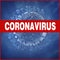 3d model of the virus, the inscription coronavirus