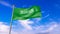 3d model of a waving Saudi Arabia flag. Blue sky background