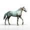 3d Model Of Weathered Bronze Horse On White Background