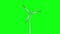 3d model of windmill with turning blades on green chromakey