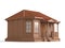 3D model of wooden house