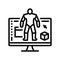 3d modeling characters line icon vector illustration