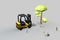 3d modeling, forklift and the nature