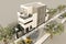 3d modern house, render in 3ds max, on white backg