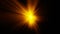 3d modern loop animation with blurred yellow orange star or sun rays