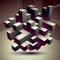 3D modern stylish abstract construction, origami facet object co