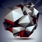 3D modern stylish abstract construction, origami facet object co