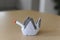 3D modular origami paper swan handmade with white paper â€“ an example of craftwork and handwork requiring craftsmanship