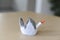 3D modular origami paper swan handmade with white paper â€“ an example of craftwork and handwork requiring craftsmanship