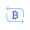 3D Money exchange icon. Concept of currency exchange or cash back. Money conversion. Bitcoin icon.