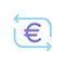 3D Money exchange icon. Concept of currency exchange or cash back. Money conversion. Euro icon.