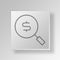 3D Money search Button Icon Concept