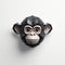 3d Monkey Head Chimpanzee Logo - Cute Minimalist Design