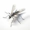 3d Mosquito Illustration In Light Black And Silver: Gritty Elegance