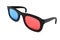 3d movie glasses. Colored spectacles for movie theater. 3d rendering illustration isolated