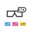 3d movie glasses. Line icon. Flat design.