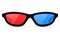 3d movie glasses. Red and blue spectacles