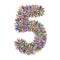 3d Multicolor Bricks creative cute decorative number 5