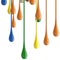 3D multicolor colorful glossy paint drop blobs