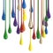3D multicolor colorful glossy paint drop blobs