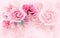 3d mural wallpaper abstract background with rose and white and  flowers