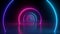 3d, neon light abstract background, round portal, rings, circles, virtual reality, ultraviolet spectrum, laser show, stage