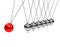 3d Newtons cradle with red ball