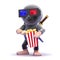 3d Ninja assassin eats popcorn at the movies