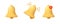 3d notification bell. Set of bells icon with new notification or message. Ringing handbell icons for social media reminder